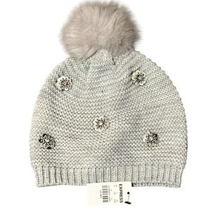 NWT Express Sequin Rhinestone Pom Pom Hat
